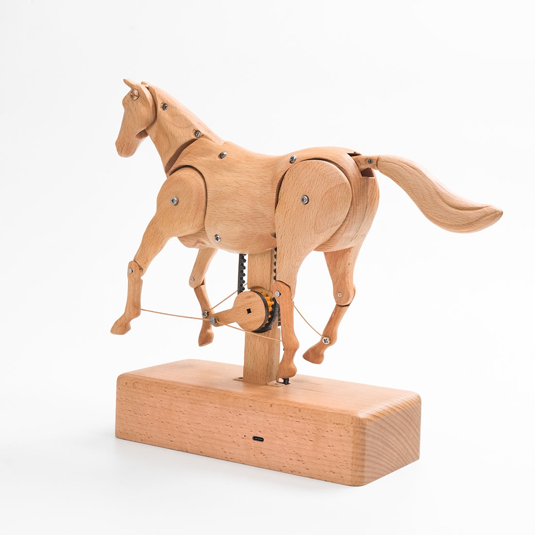 Mechanical Horse Wooden Automaton Model Dynamic Kinetic Sculpture Moving Limbs and Tail Fully Assembled Model