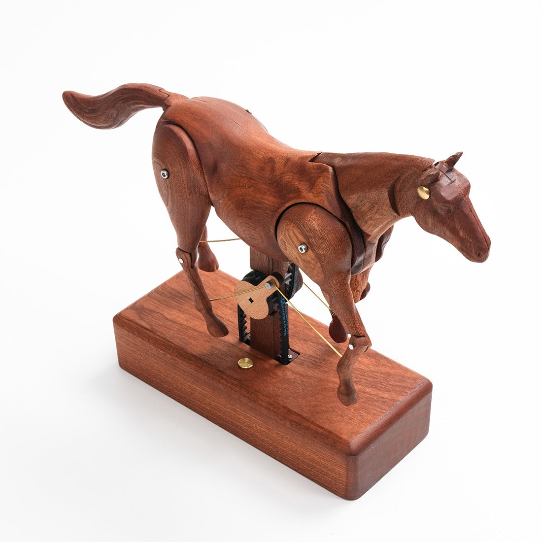 Mechanical Horse Wooden Automaton Model Dynamic Kinetic Sculpture Moving Limbs and Tail Fully Assembled Model