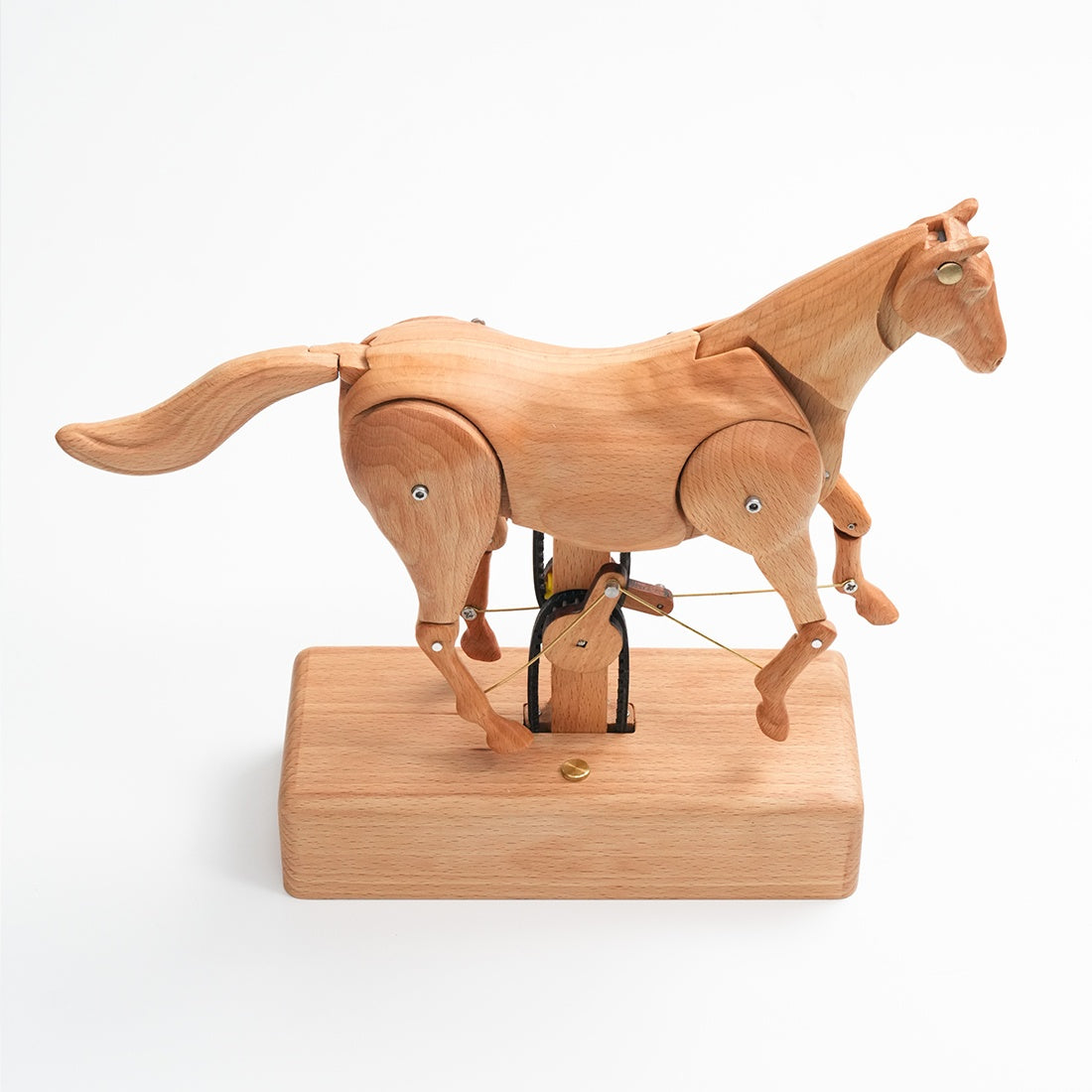 Mechanical Horse Wooden Automaton Model Dynamic Kinetic Sculpture Moving Limbs and Tail Fully Assembled Model