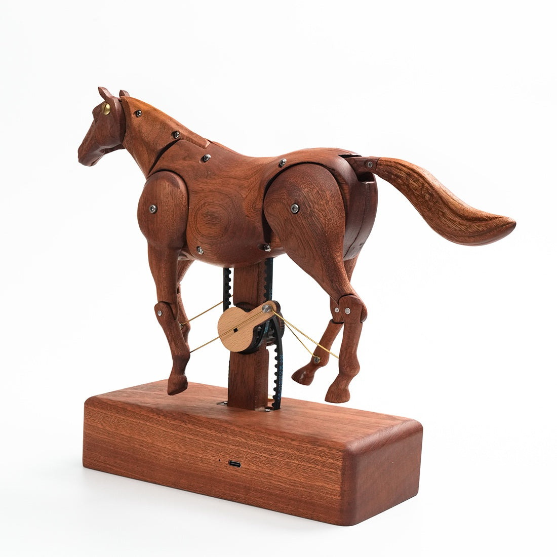 Mechanical Horse Wooden Automaton Model Dynamic Kinetic Sculpture Moving Limbs and Tail Fully Assembled Model