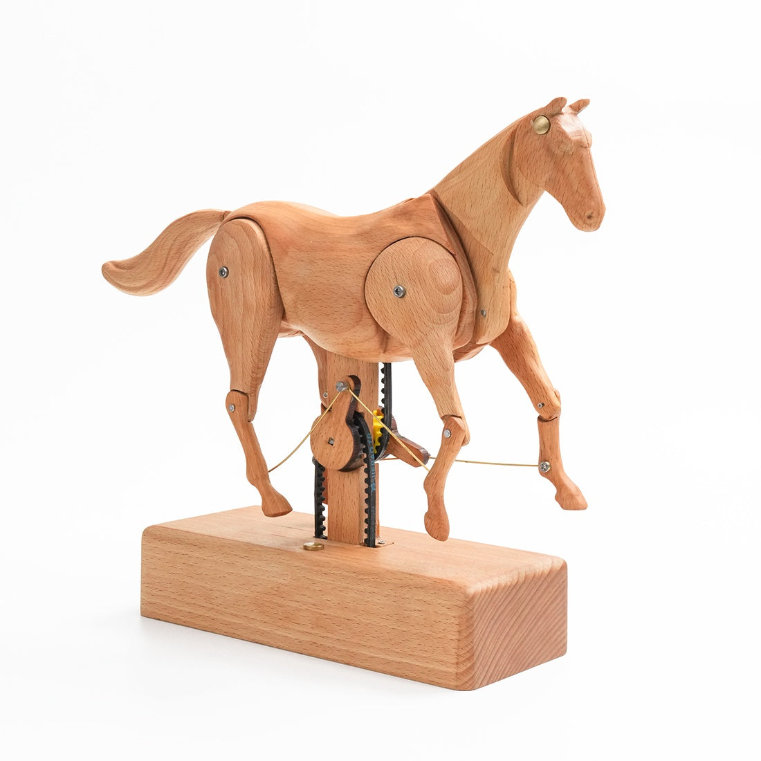 Mechanical Horse Wooden Automaton Model Dynamic Kinetic Sculpture Moving Limbs and Tail Fully Assembled Model