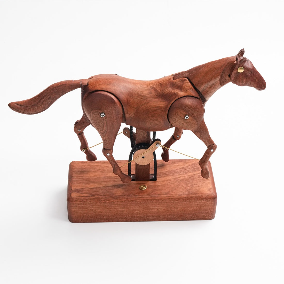 Mechanical Horse Wooden Automaton Model Dynamic Kinetic Sculpture Moving Limbs and Tail Fully Assembled Model
