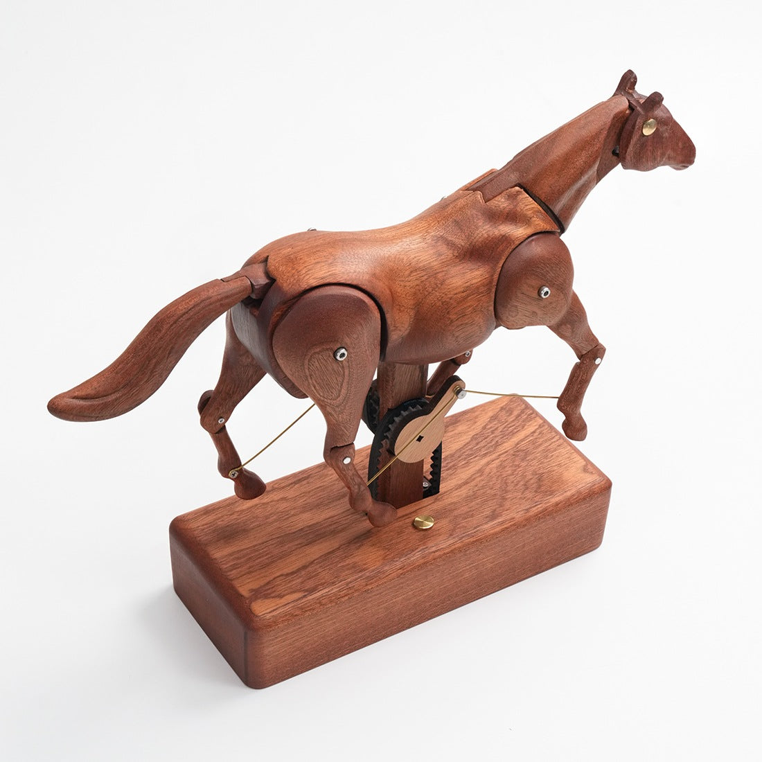 Mechanical Horse Wooden Automaton Model Dynamic Kinetic Sculpture Moving Limbs and Tail Fully Assembled Model