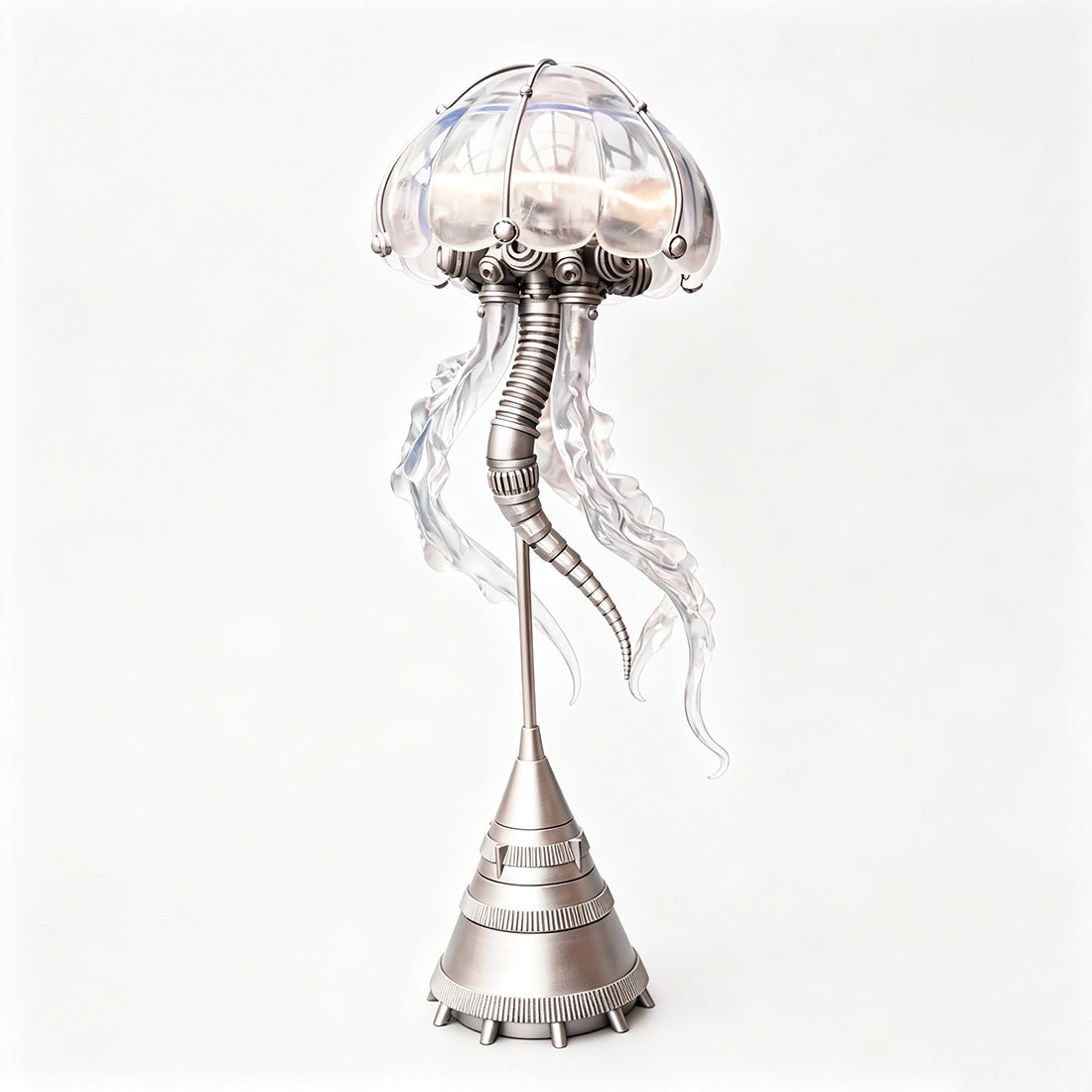Steampunk Mechanical Jellyfish LED Light Ocean Creature Art Display Desktop Decoration