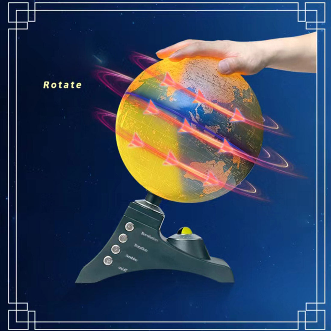 Multifunctional Electric Rotating Globe with Illumination Educational