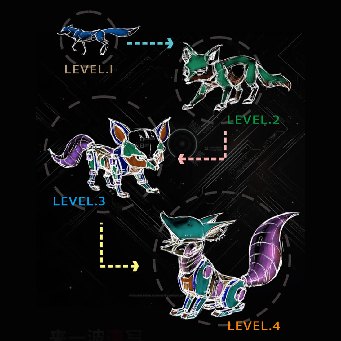 DIY Linglong Fox Hanfei 3D Assembly Mechanical Model Creative Toy Set (339PCS/Red)