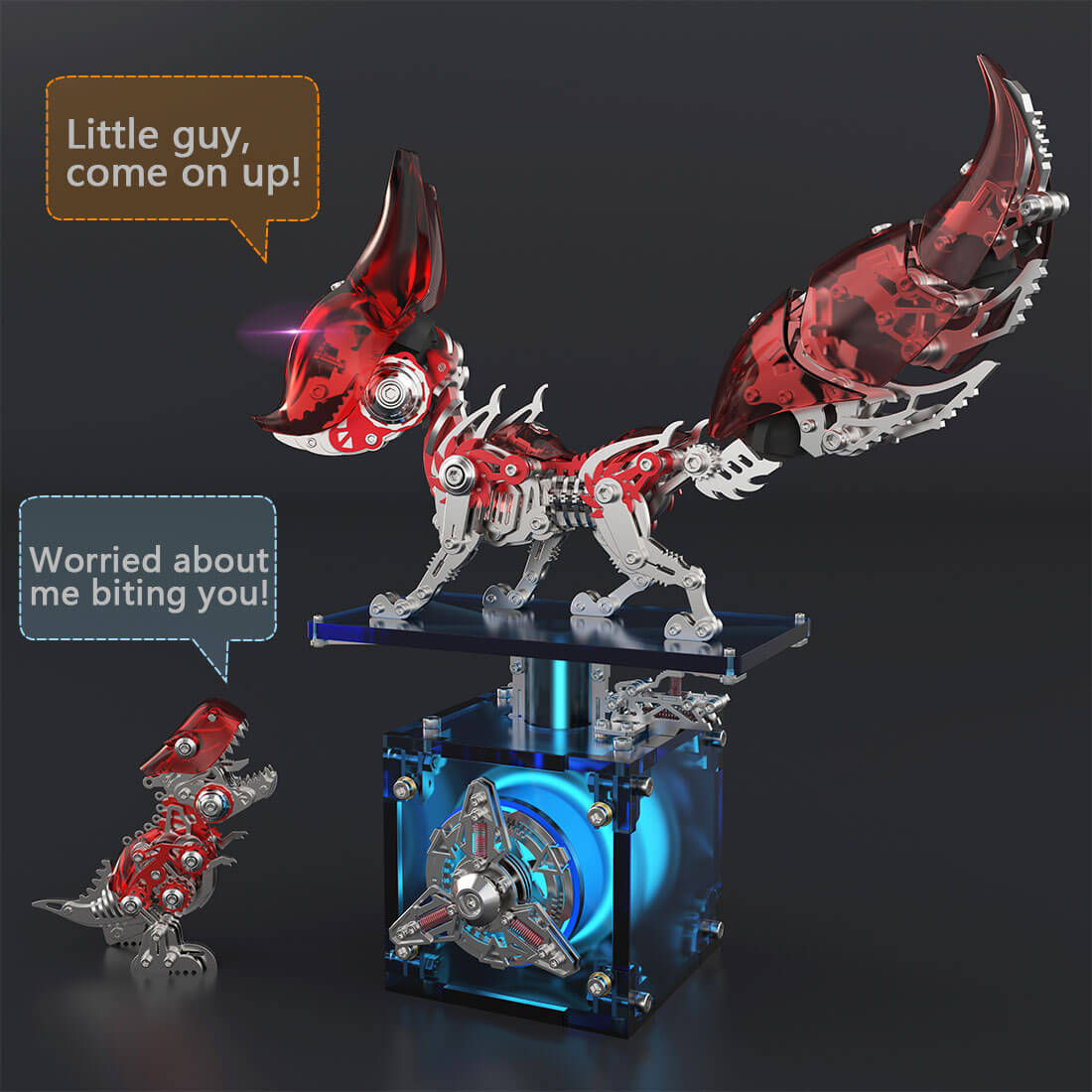 DIY Linglong Fox Hanfei 3D Assembly Mechanical Model Creative Toy Set (339PCS/Red)