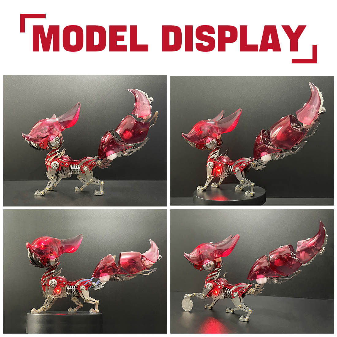 DIY Linglong Fox Hanfei 3D Assembly Mechanical Model Creative Toy Set (339PCS/Red)