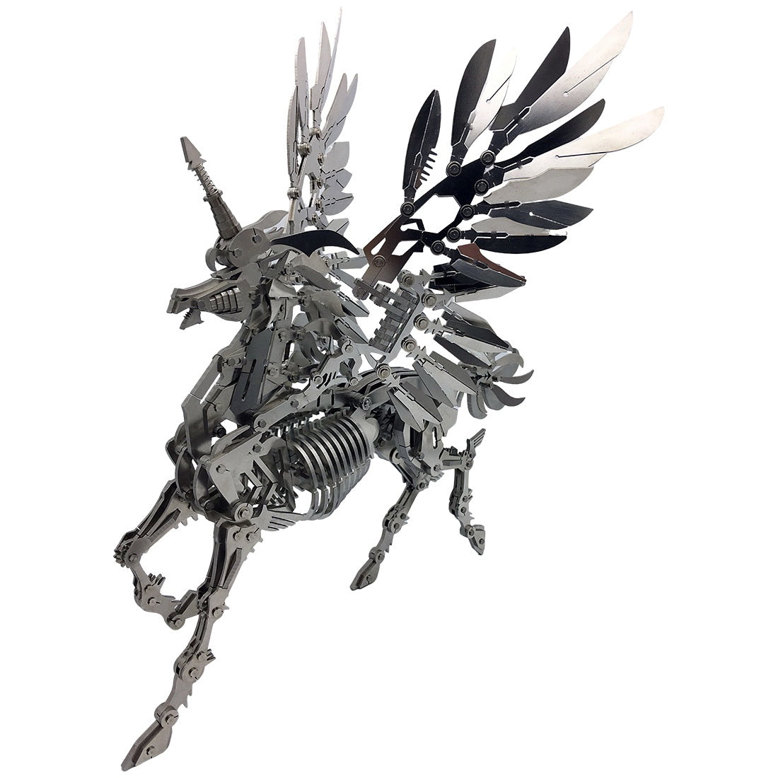 3D Metal Mythical Horse Model Kit DIY Mechanical Assembly Puzzle Creature Sculpture 559PCS