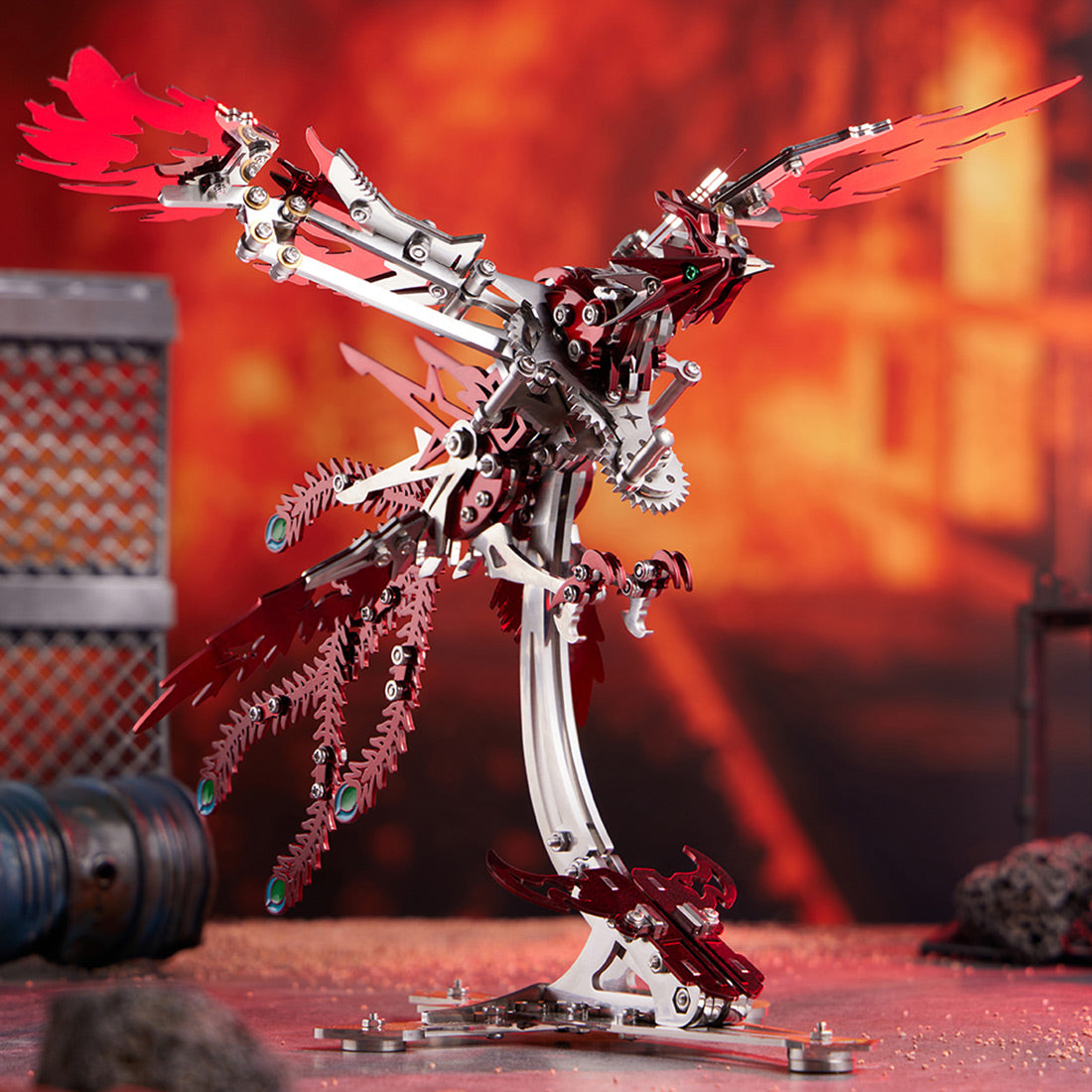 3D  Mechanical Stainless Steel Bionic Phoenix Assembly DIY MetalModel Kit