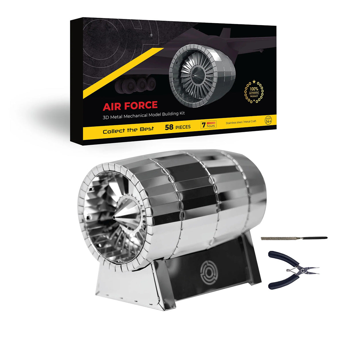 3D Metal American Jet Turbine Model Building Kits for Aviation Lovers 58PCS