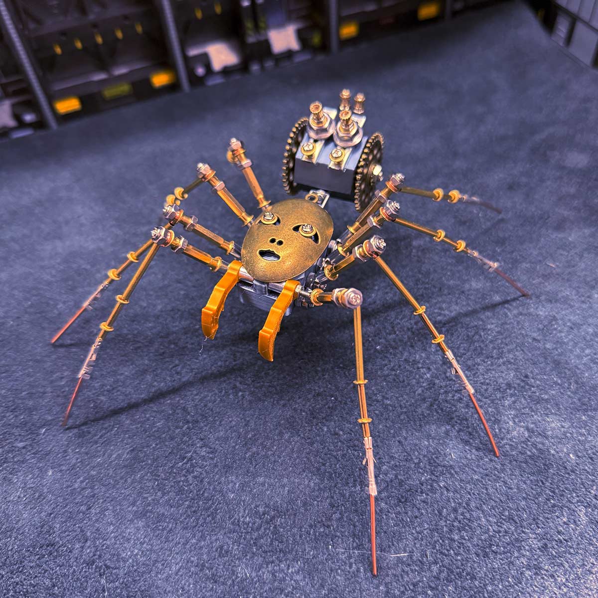 3D Metal Cyborg Human-face Spider Model Kit for Halloween 186PCS