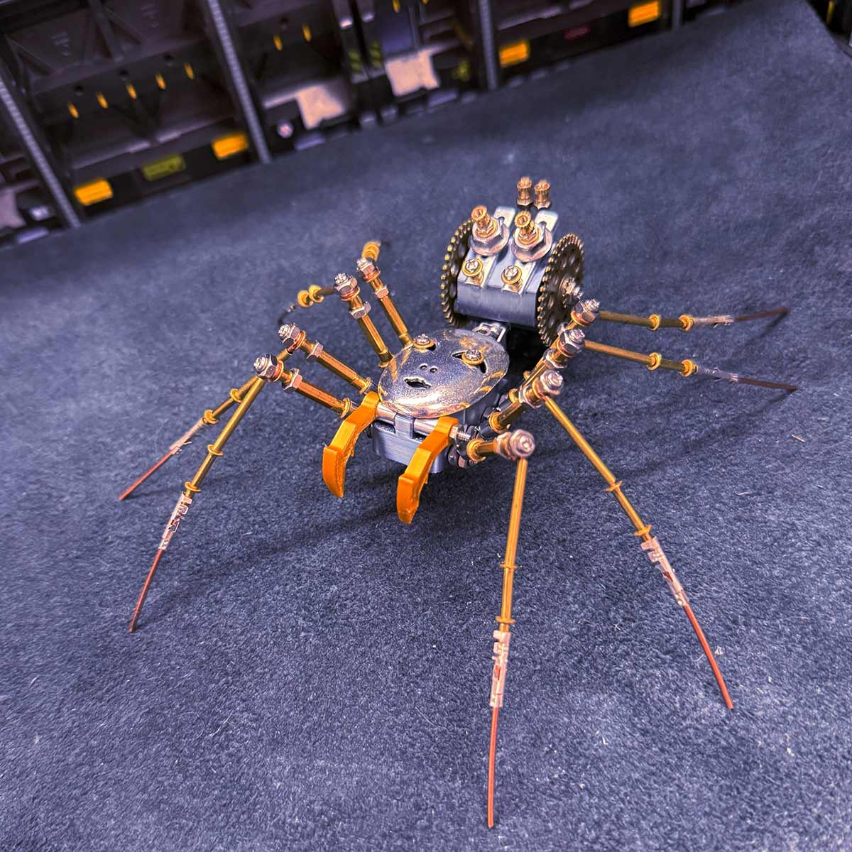 3D Metal Cyborg Human-face Spider Model Kit for Halloween 186PCS