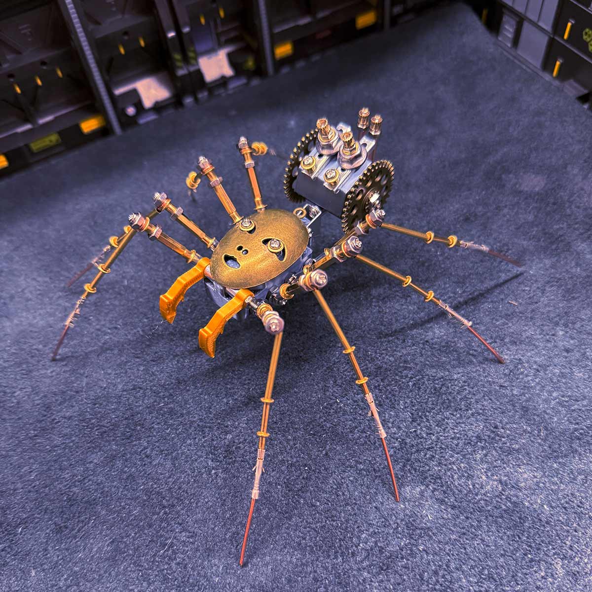 3D Metal Cyborg Human-face Spider Model Kit for Halloween 186PCS