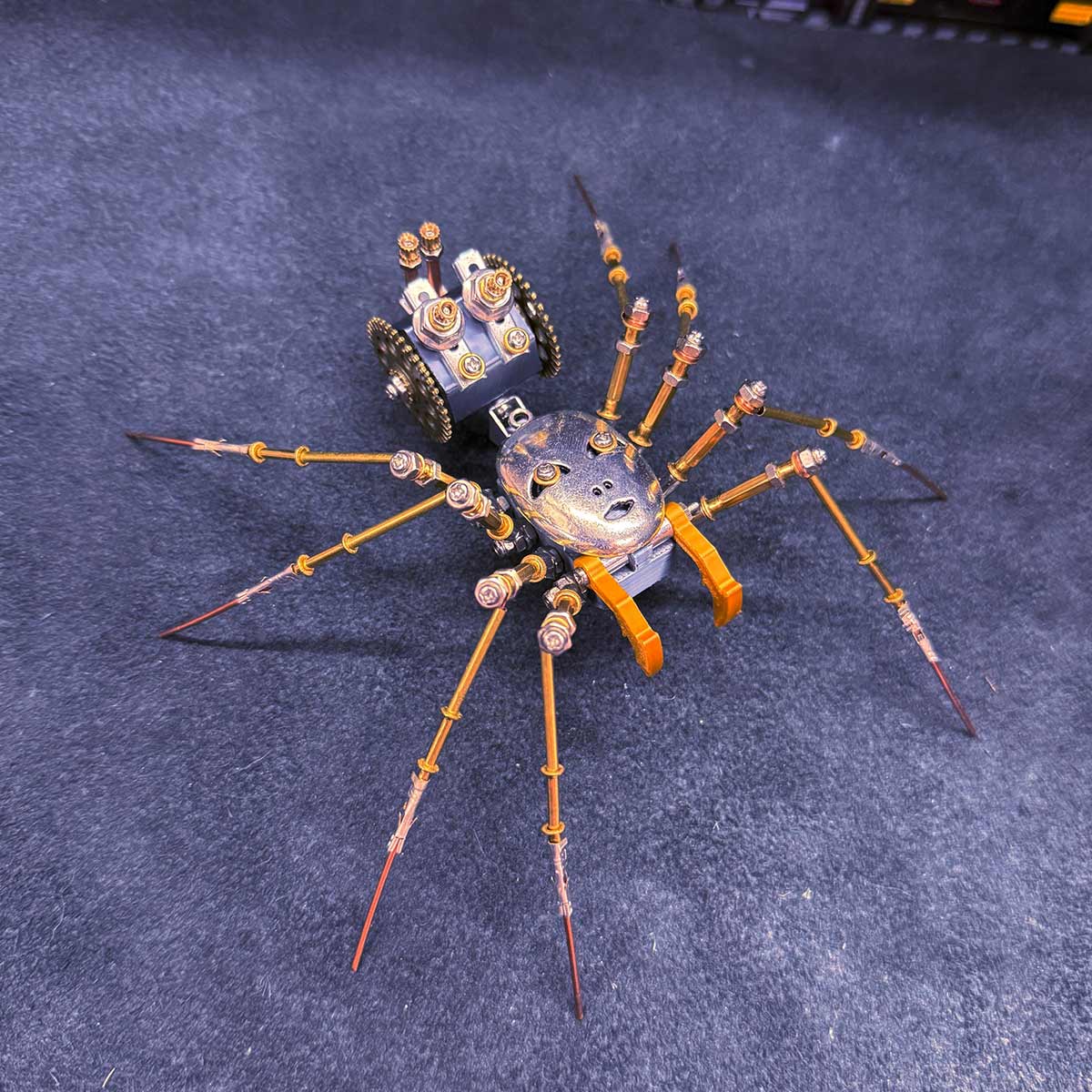 3D Metal Cyborg Human-face Spider Model Kit for Halloween 186PCS
