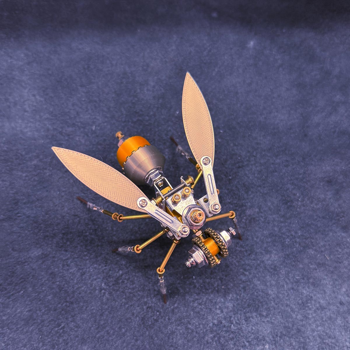 3D Metal Golden Asian Honey Bee Apis cerana Insect Model Kits