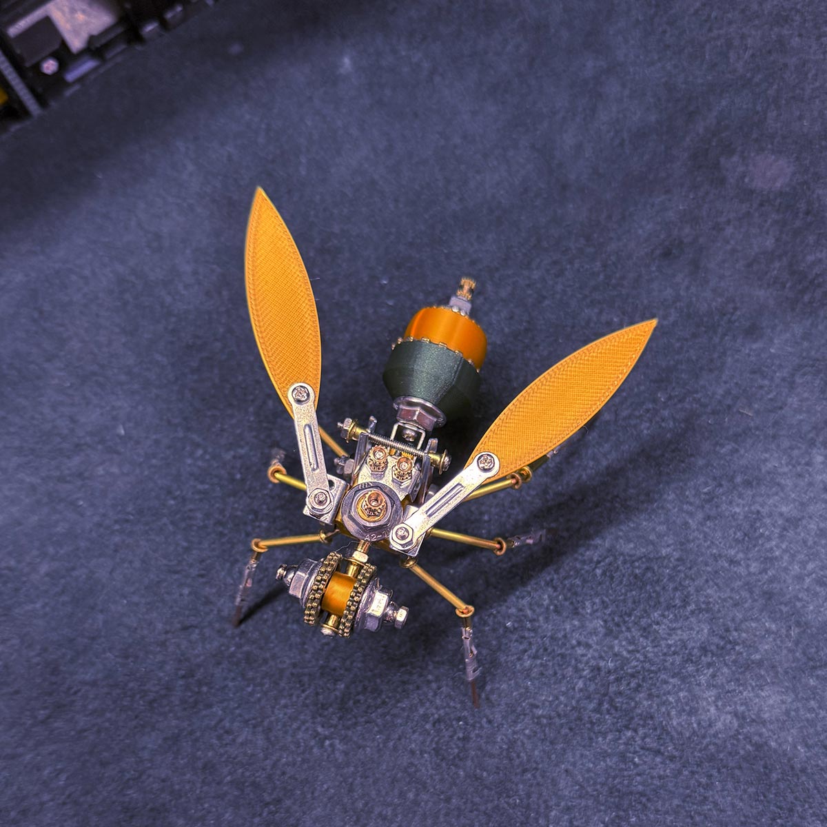 3D Metal Golden Asian Honey Bee Apis cerana Insect Model Kits
