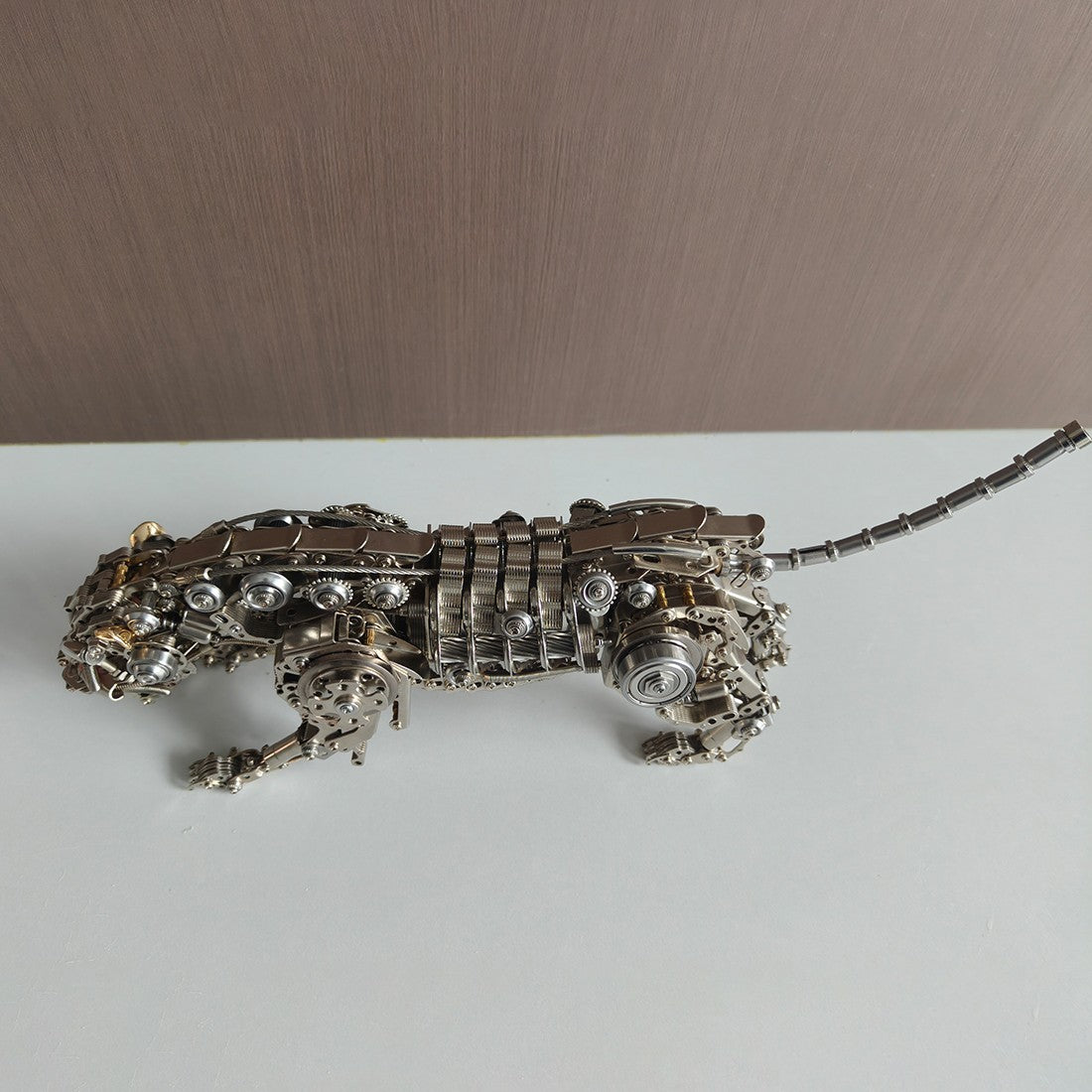 3D Metal Leopard Model Kit DIY Mechanical Assembly Puzzle Steampunk Creature Sculpture 1000+PCS