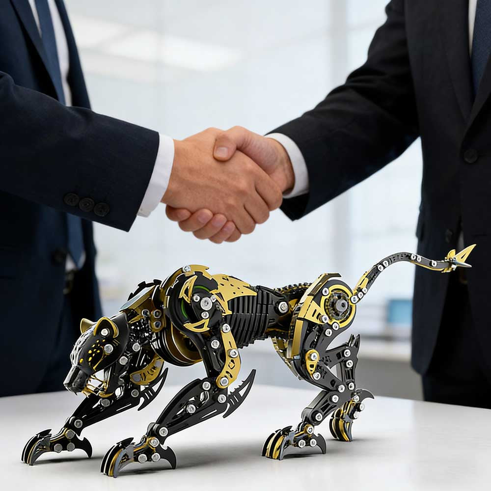 3D Metal Mechanical Angry Leopard Predator Model Kit for Adults 506PCS