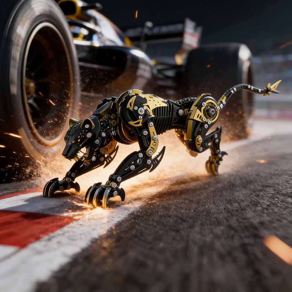 3D Metal Mechanical Angry Leopard Predator Model Kit for Adults 506PCS