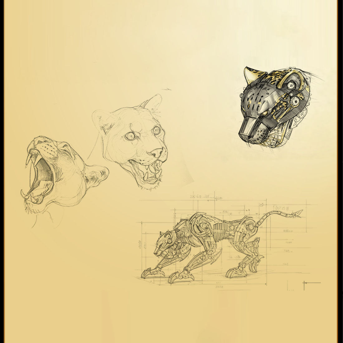 3D Metal Mechanical Angry Leopard Predator Model Kit for Adults 506PCS