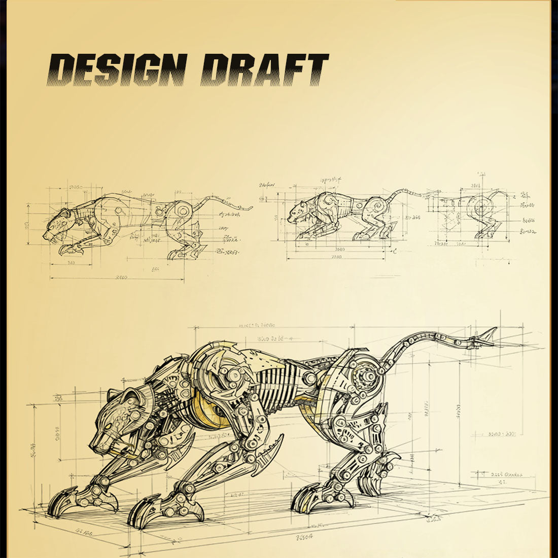 3D Metal Mechanical Angry Leopard Predator Model Kit for Adults 506PCS