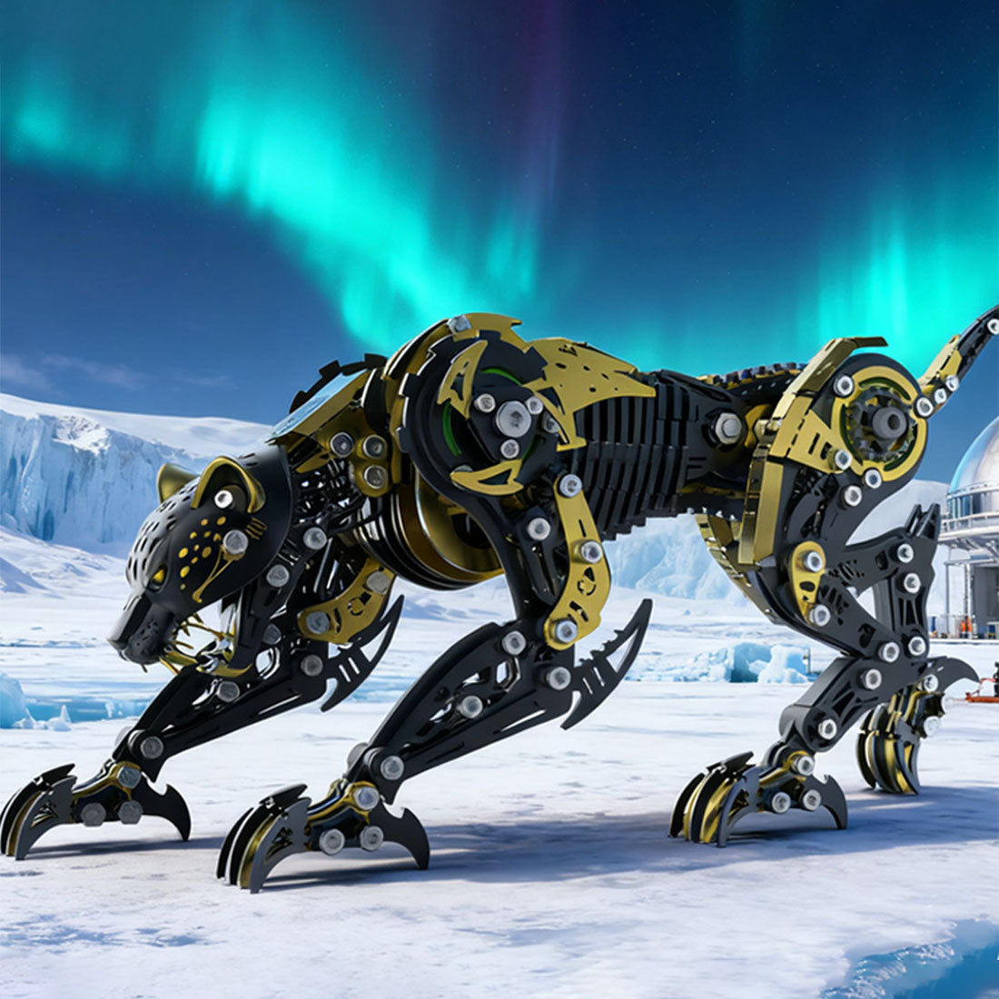 3D Metal Mechanical Angry Leopard Predator Model Kit for Adults 506PCS