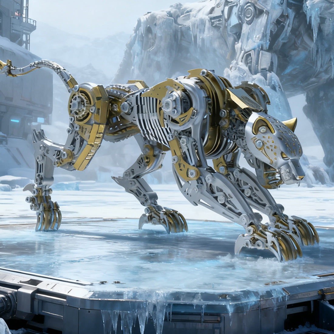 3D Metal Mechanical Angry Leopard Predator Model Kit for Adults 506PCS