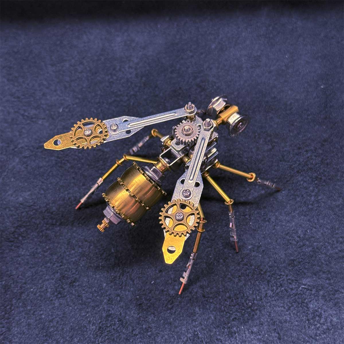 3D Metal Mechanical Little Golden Wasp Insect Assembly Model Building