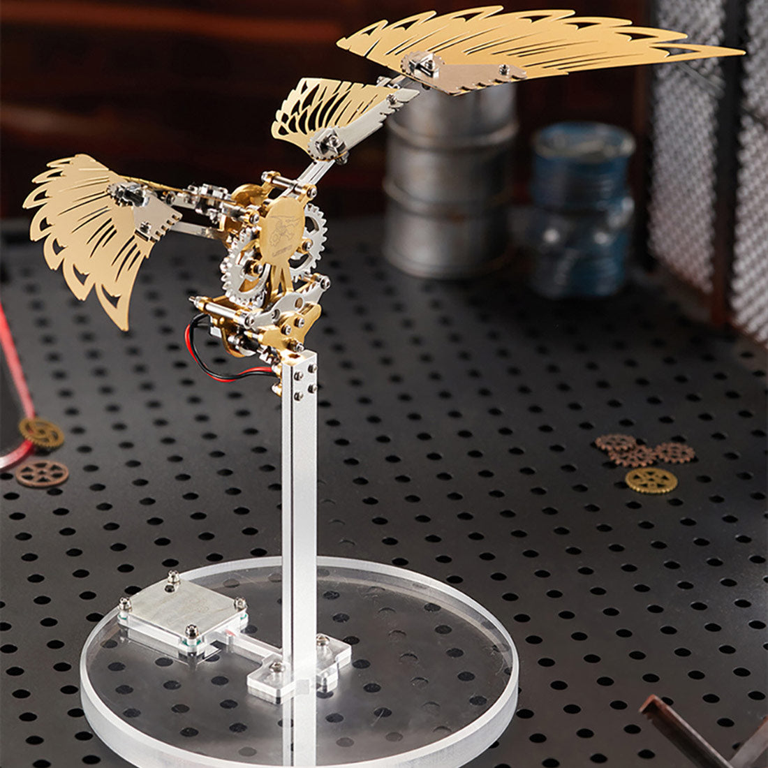 3D Metal Mechanical Mini Ornithopter Assembly Kinetic Model Kit