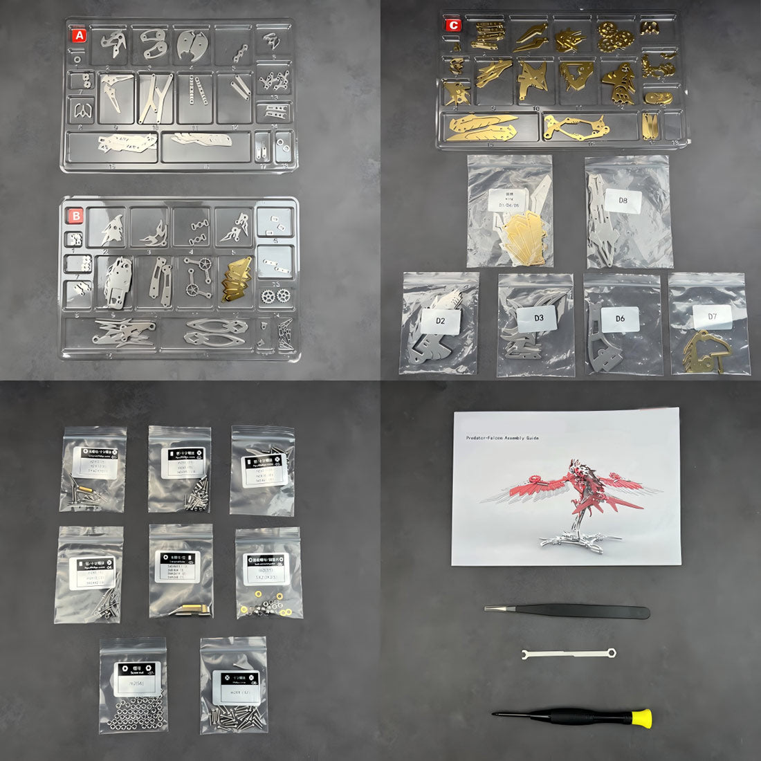 3D Metal Mechanical Mini Ornithopter Assembly Kinetic Model Kit