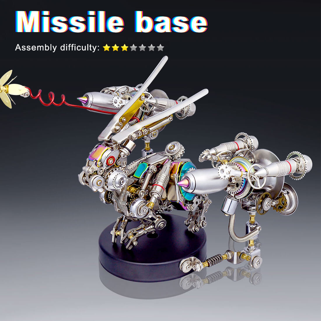 3D Mini Missile Display Base Model for Steampunk Mechanical Rabbit Model