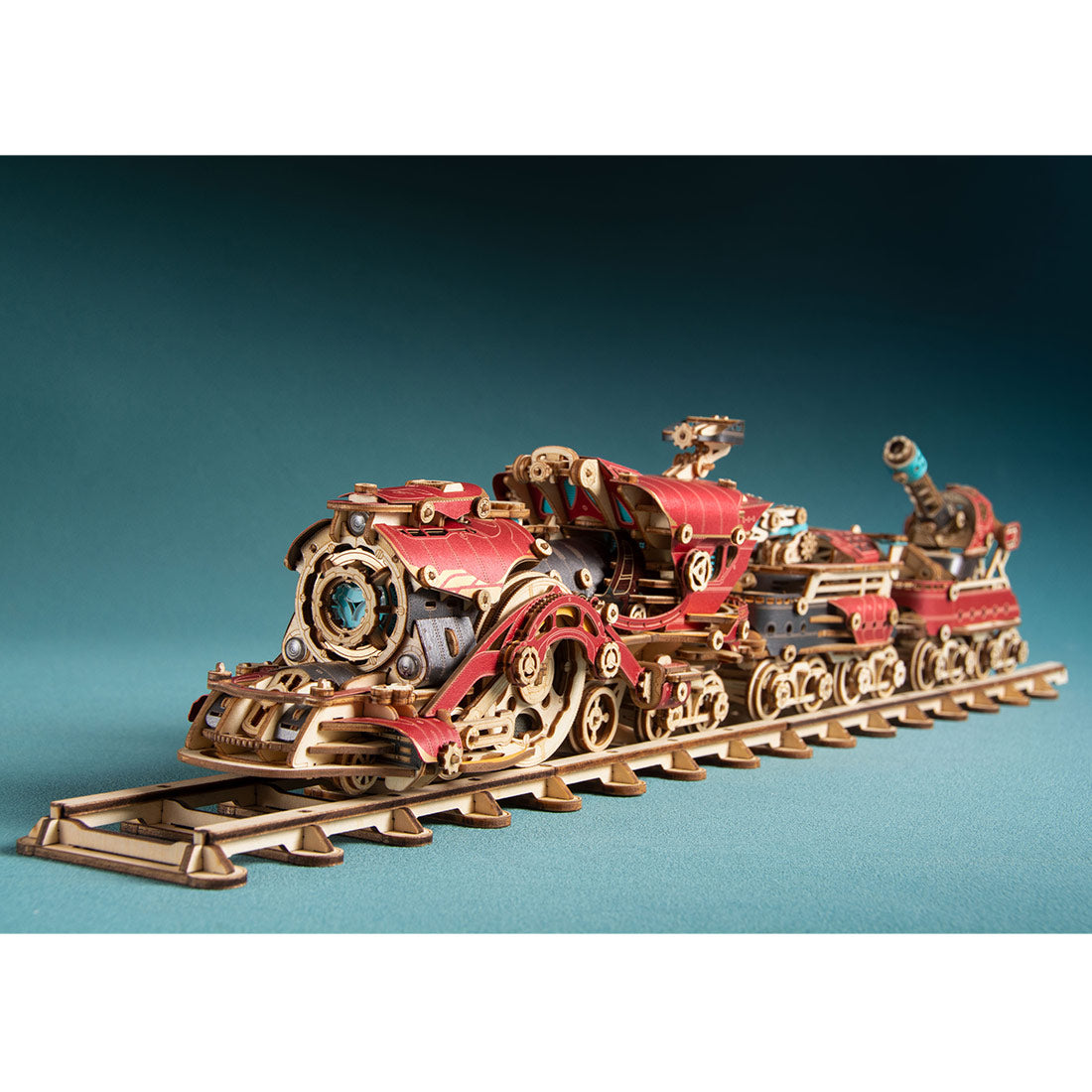 3D Wooden Steampunk Victorian Steam Train Model Building Kit 800+PCS with Led Light