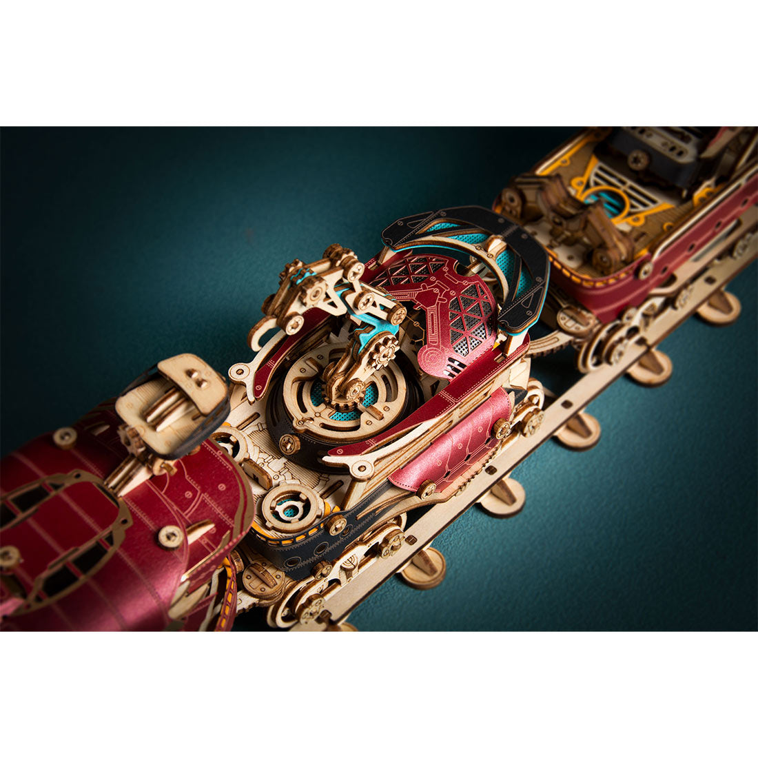 3D Wooden Steampunk Victorian Steam Train Model Building Kit 800+PCS with Led Light