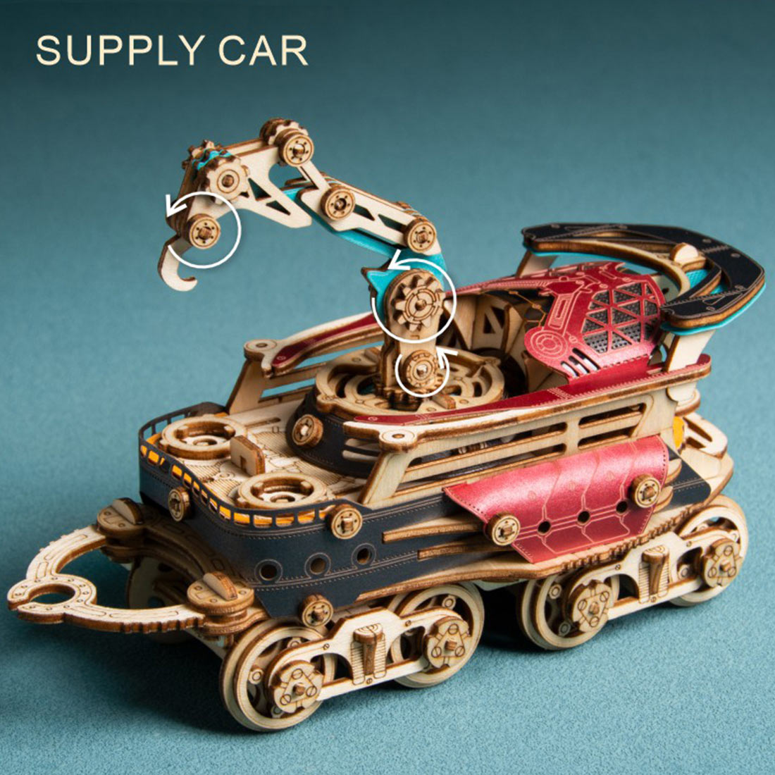 3D Wooden Steampunk Victorian Steam Train Model Building Kit 800+PCS with Led Light