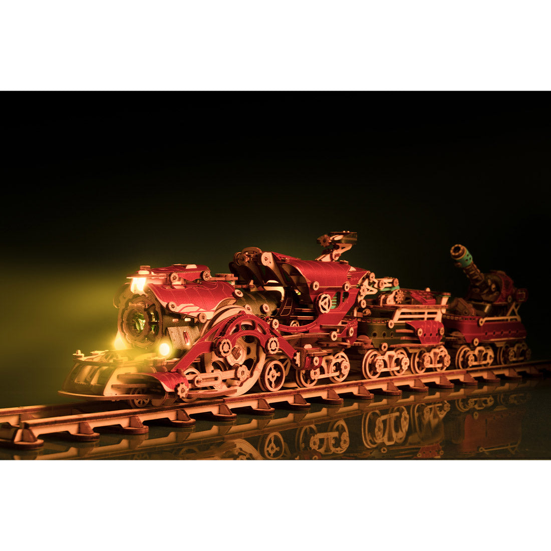 3D Wooden Steampunk Victorian Steam Train Model Building Kit 800+PCS with Led Light