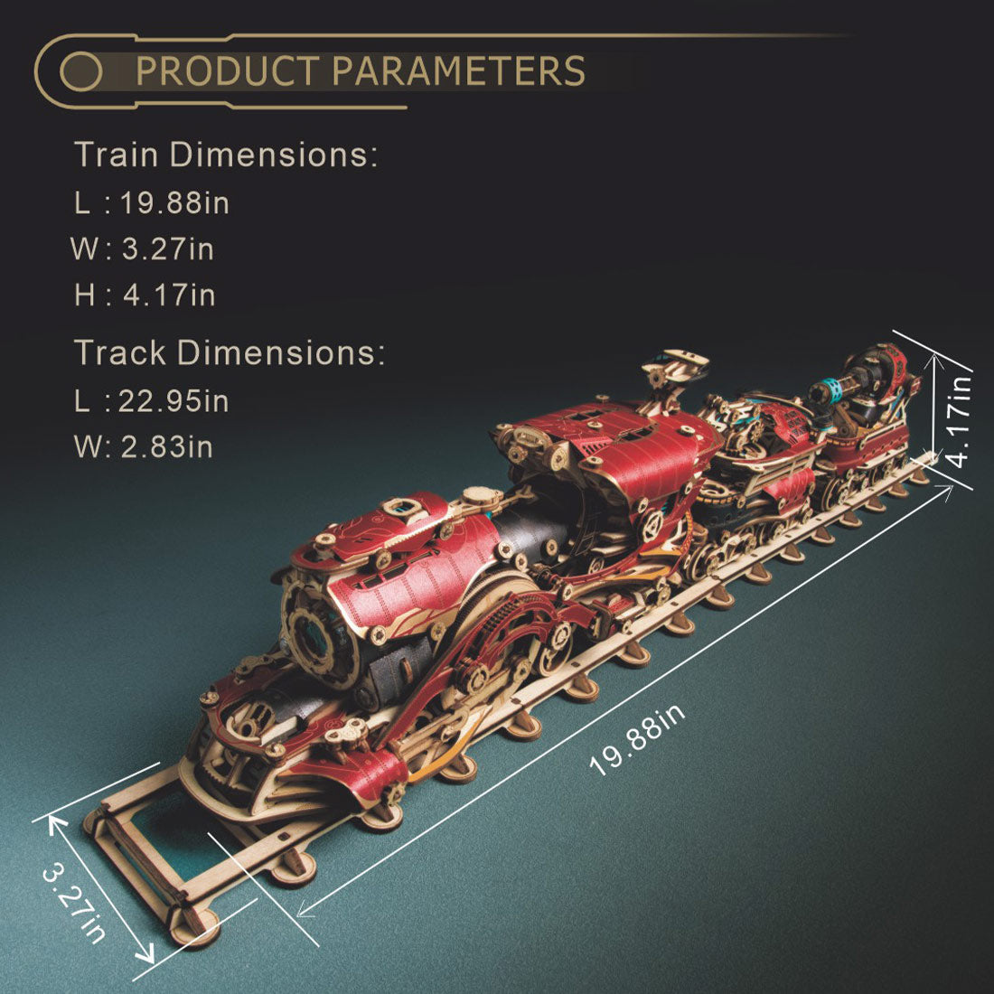 3D Wooden Steampunk Victorian Steam Train Model Building Kit 800+PCS with Led Light