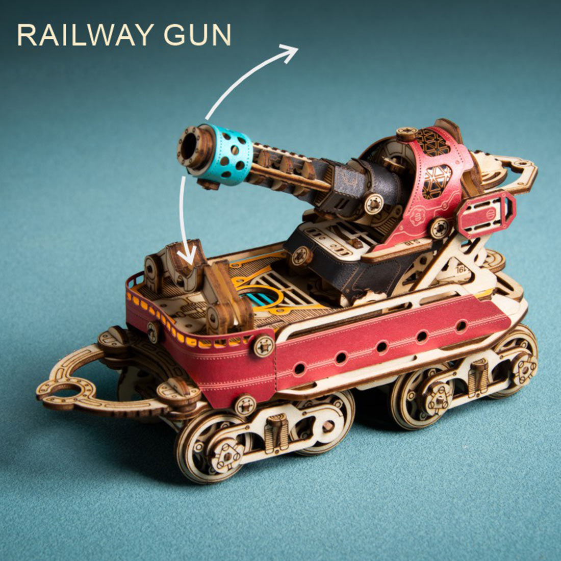 3D Wooden Steampunk Victorian Steam Train Model Building Kit 800+PCS with Led Light