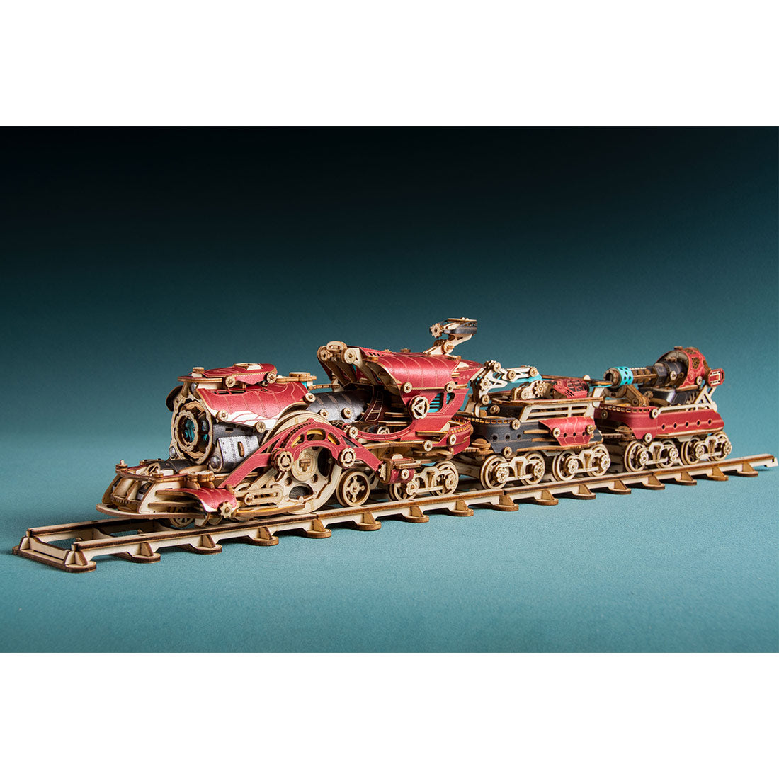 3D Wooden Steampunk Victorian Steam Train Model Building Kit 800+PCS with Led Light