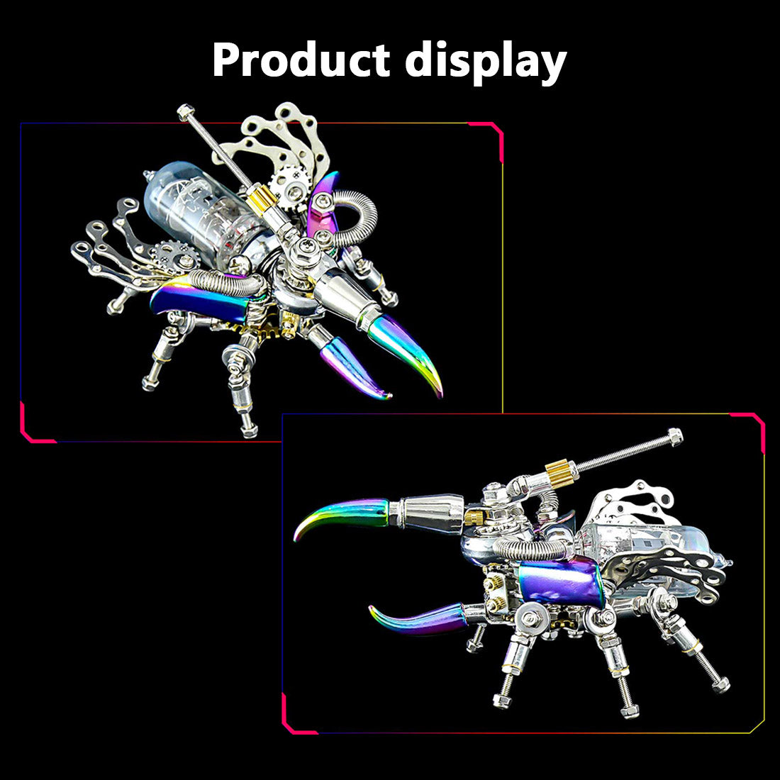 3pcs/ Set 3d Metal Insect Kits Beetle Firefly Wasp Punk