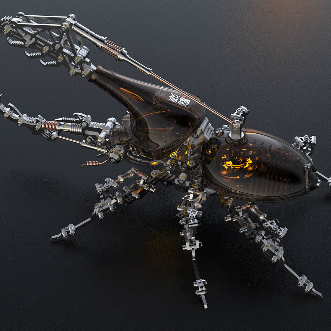 Mechnical Insect DIY 3D Assembly Mechanical Dynastes Insect Model Creative Toy Set (1,0