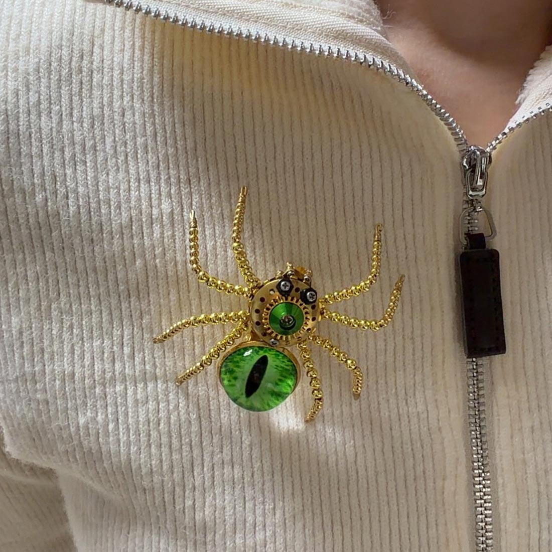 5pcs/Set Multi-functional Cat-eye Spider Brooch Fridge Magnet Model Kits