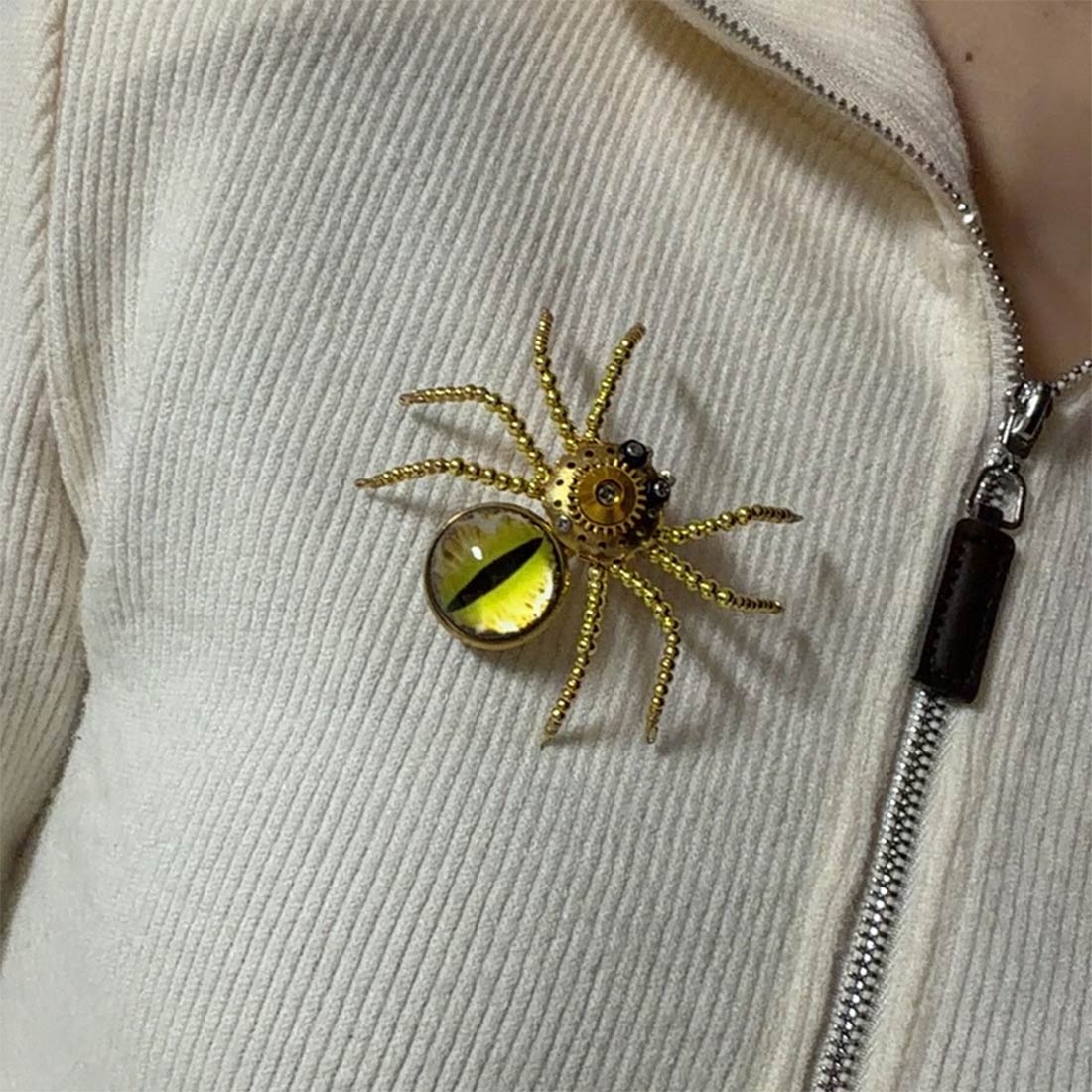 5pcs/Set Multi-functional Cat-eye Spider Brooch Fridge Magnet Model Kits