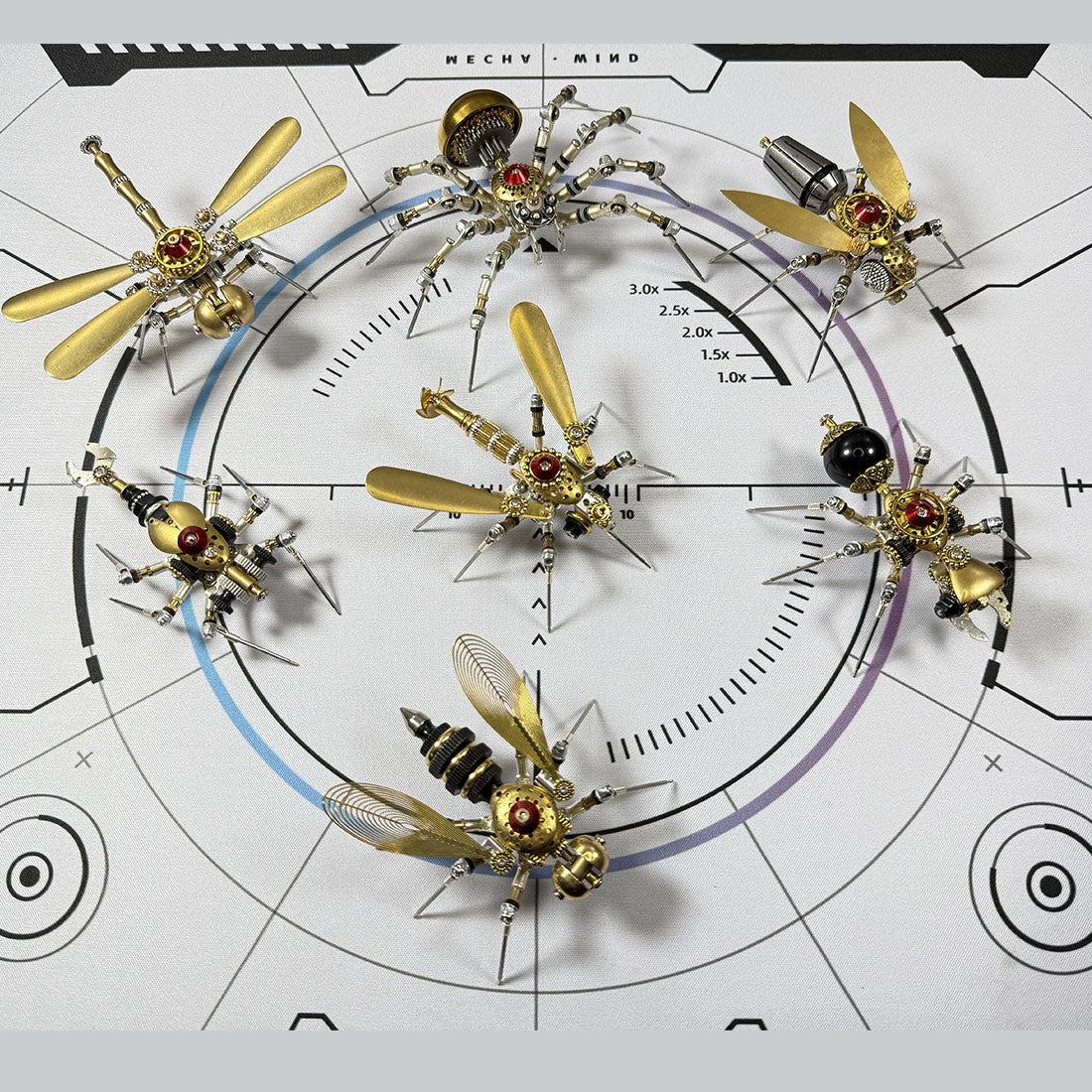 7 Days Advent Calendar 3D Metal Steampunk Insect Christmas Gift Set