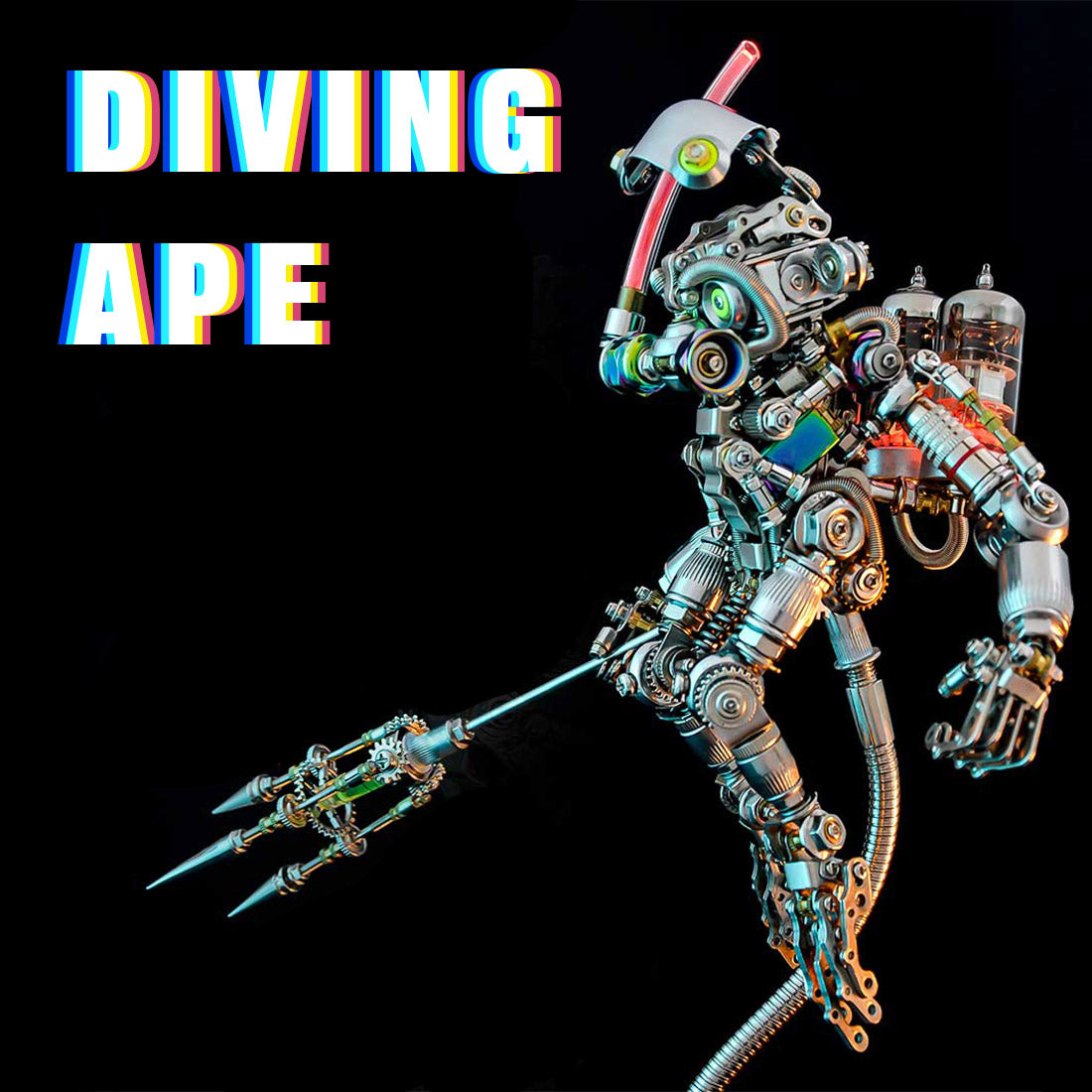 700+PCS Punk Style Diver Ape Mechanical 3D DIY Metal Model Kits