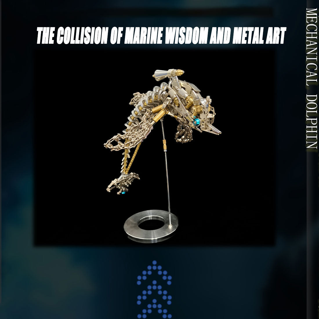 Brass 3D Metal Dolphin Assembly Model Building Kits