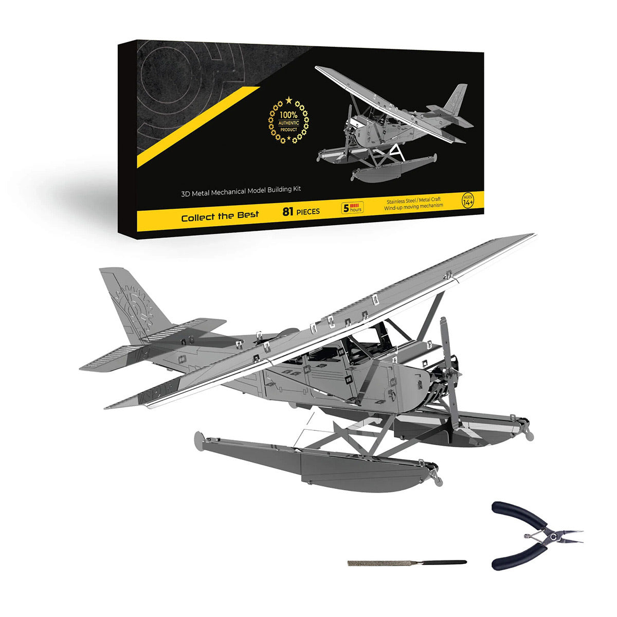 Seaplane Kit Breeze Drifter Cessna Seaplane Mechanical 3D Metal Aircraft Kit for Av