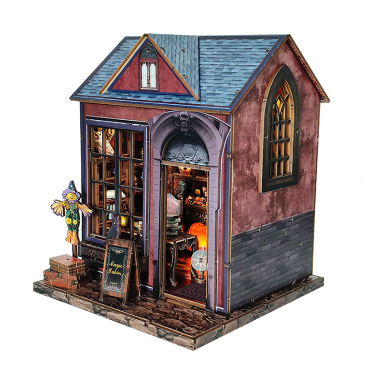 Build Your Own Magic Cabin – DIY Wooden Witch House Book Nook Kit for Halloween