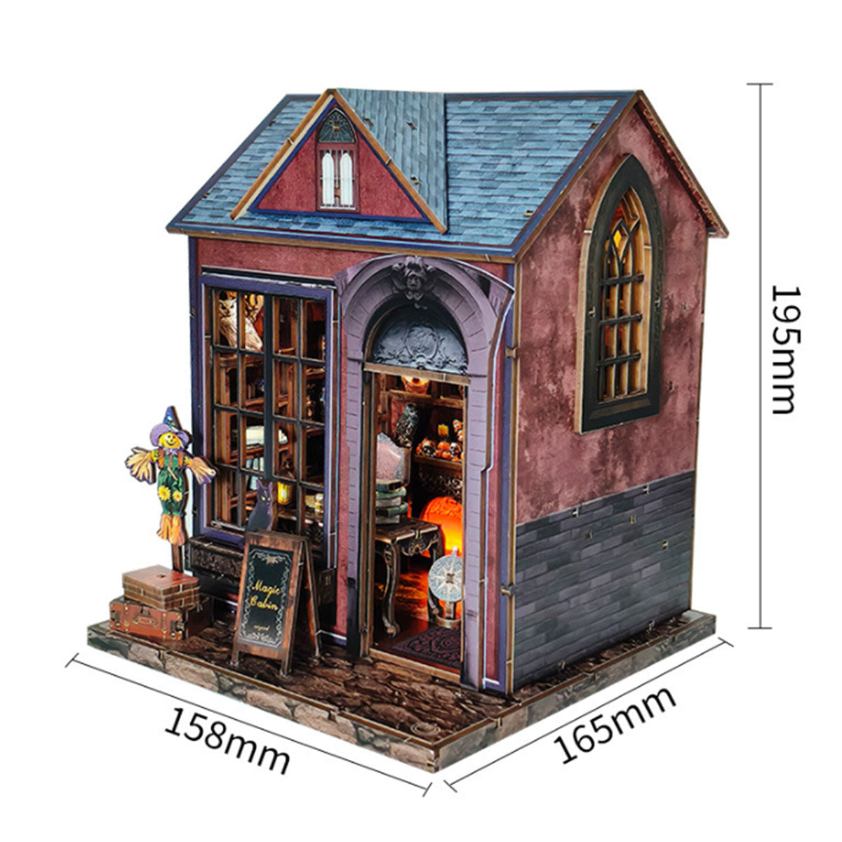 Build Your Own Magic Cabin – DIY Wooden Witch House Book Nook Kit for Halloween