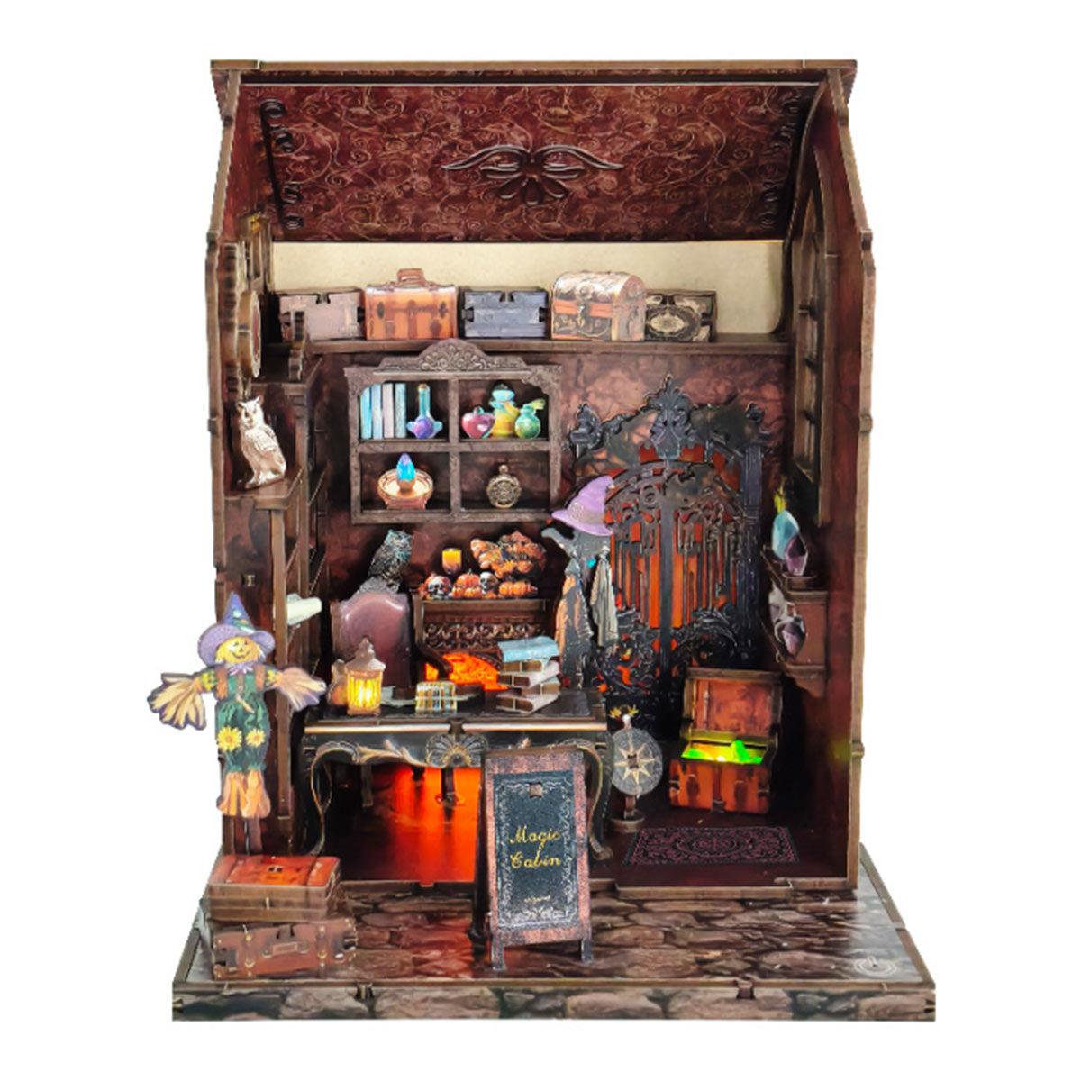 Build Your Own Magic Cabin – DIY Wooden Witch House Book Nook Kit for Halloween